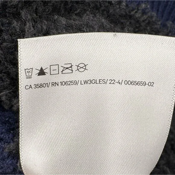 Lululemon Women's Ombre Knit Textured Turtleneck Sweater Size 14 Blue White Gray - Picture 6 of 8